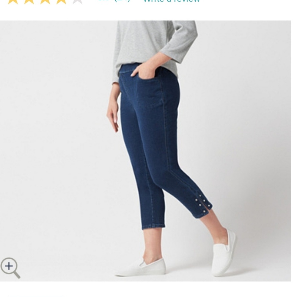 Quacker Factory DreamJeannes Pull-On Crop Pants wi